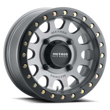 Method MR401 UTV Beadlock 15x7 / 5+2/38mm Offset / 5x4.5 / 72 CB Titanium - Matte Black Ring Wheel - MR40157012852B