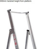 Bailey Platform Ladder Aluminium 150kg Platform Height 1.1m Heavy Duty Welded FS10715
