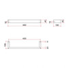  Thermorail Heated Towel Rail - 12V Square Polished Single Bar 