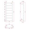thermorail 400x1120 heated towel rail 8 bar polished ladder