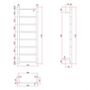 Thermorail 400x1120 Heated Towel Rail - 8 Bar Polished Ladder   Thermorail 400x1120 Heated Towel Rail - 8 Bar Polished Ladder