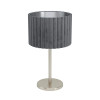 eglo tamaresco grey velvet table lamp with satin nickel finish eglo tamaresco grey velvet table lamp with satin nickel finish