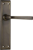 Tradco 0678 Menton Lever Long Backplate - Antique Brass