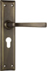 Tradco 0678E Menton Lever Long Backplate Euro - Antique Brass