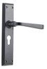 Tradco 9626E Menton Lever Long Backplate Euro - Matt Black