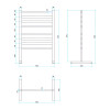thermorail 590x900 heated towel rail freestanding polished 8-bar