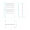 Thermorail 590x900 Heated Towel Rail - Freestanding Polished 8-Bar   Thermorail 590x900 Heated Towel Rail - Freestanding Polished 8-Bar