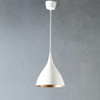  Emac & Lawton Macmillan Ceiling Pendant Small Round White and Brass 