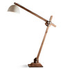  Emac & Lawton Archie Natural Wood White Iron Floor Lamp 