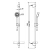 Hansa EcoJet Neu Trio 95/900 Shower Rail Set Matte Black 446701333337