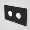  Caroma Invisi Series II® Round Dual Flush Plate & Buttons Black w/ Chrome Buttons 