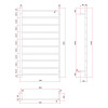 thermorail 10 bar matt black straight round heated towel rail