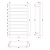 Thermorail 10 Bar Matt Black Straight Round Heated Towel Rail   Thermorail 10 Bar Matt Black Straight Round Heated Towel Rail