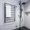 Thermorail 10 Bar Matt Black Straight Round Heated Towel Rail   Thermorail 10 Bar Matt Black Straight Round Heated Towel Rail