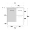  Marquis Marq 2 750mm Kick 1 Door 2 Right Hand Drawers Vanity 