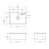 Turner & Hastings Turner Hastings Cuisine 68 x 48 Fireclay Sink - Matte Black, Inset/Undermount 