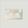  HPM Excel Double Powerpoint Coverplate - Premium Matt Silver Stainless Steel Finish 