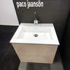  Paco Jaanson Benelli Blanche 600mm Oak Veneer Vanity - Push-To-Open Double Drawers with Solid Surface Basin 