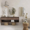 thermorail round 240v vertical single heated towel rail brushed gold