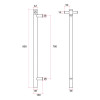 thermorail round 240v vertical single heated towel rail