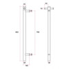  Thermorail Round 240V Vertical Single Heated Towel Rail 