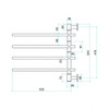 Thermorail Swivel Heated Towel Rail - 600x540 4 Bar Polished Stainless Steel   Thermorail Swivel Heated Towel Rail - 600x540 4 Bar Polished Stainless Steel