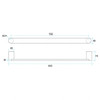  Thermorail Heated Towel Rail - Flat Pill Single Bar 632mm 