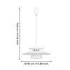  Eglo Brenda Pendant Light - 430mm White & Chrome Adjustable 