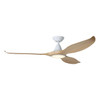Eglo Noosa 60" Ceiling Fan White and Blackbutt with Light 20685116 