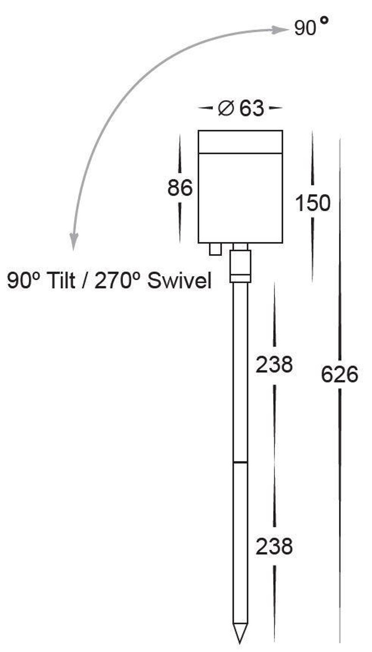 Havit Lighting Havit Single Adjustable Spike 476mm Waterproof Outdoor Spotlight HV1401T