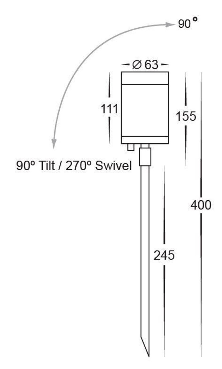 Havit Lighting Havit Single Adjustable Spike 245mm Waterproof Outdoor Spotlight HV1402T