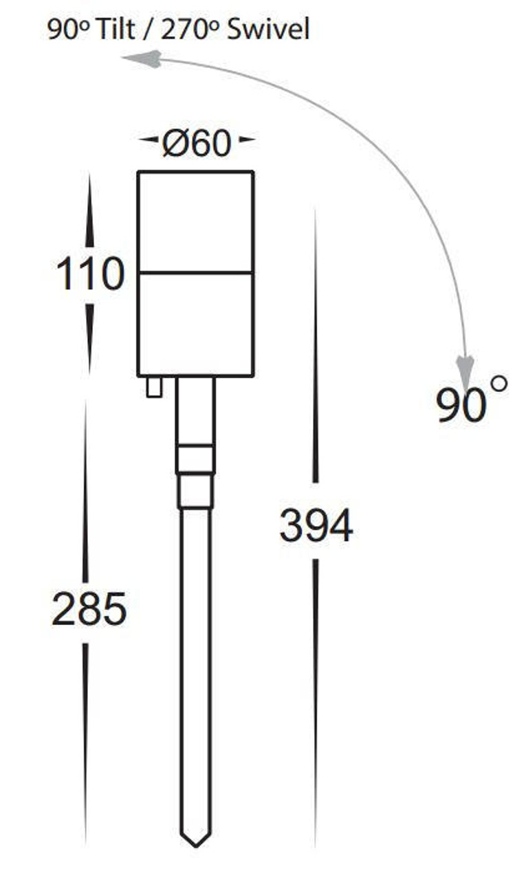 353573 Havit 285mm Single Adjustable Garden Spike Spotlight HV1427T