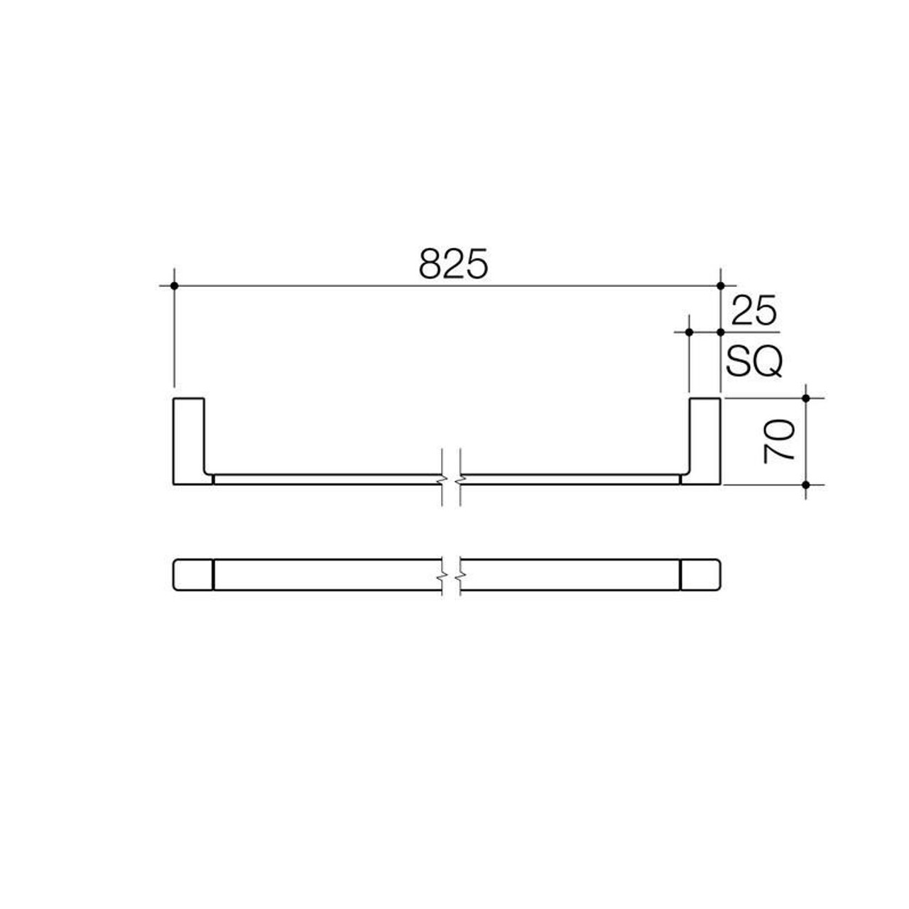 Dorf Epic Single Towel Rail 800mm Chrome 6425.04