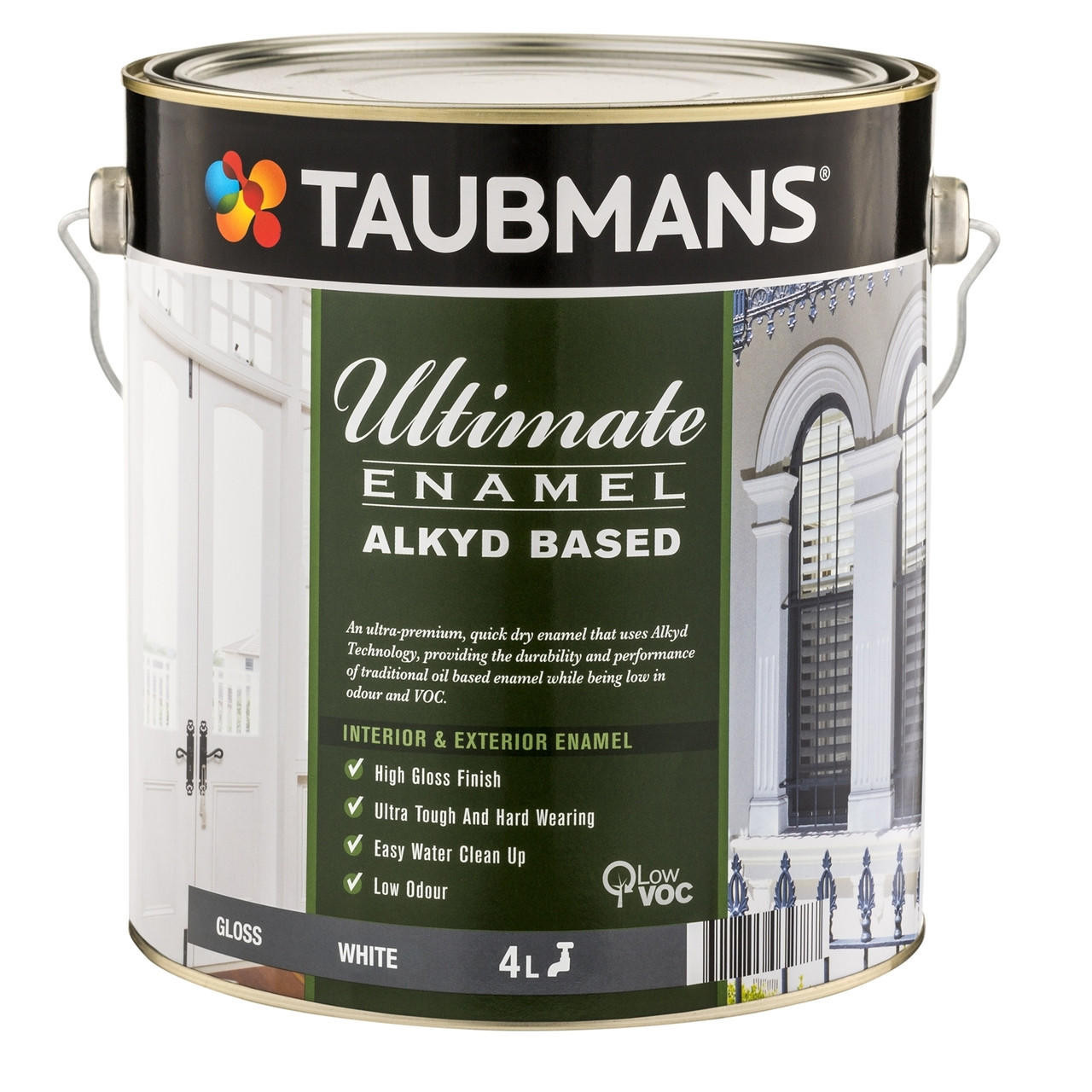 Taubmans Ultimate Enamel 4L White Gloss Alkyd Based Enamel
