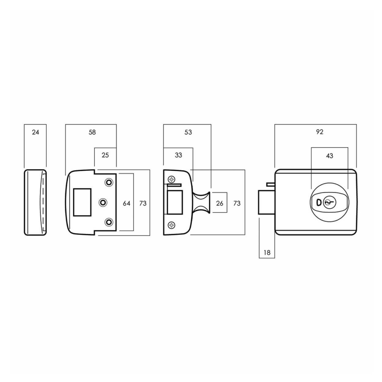  Lockwood 001 Double Cylinder Deadlatch With Open in Strike Chrome Plate 001-1K1CPDP 