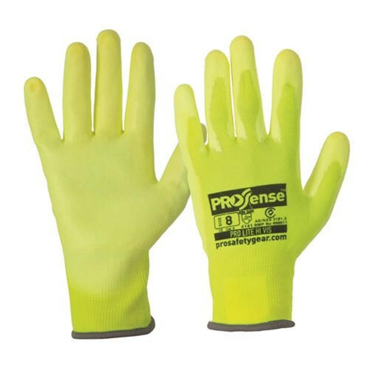 Pro Choice Safety Gear Pro Choice Polyurethane Coated Prolite Hi-Vis Gloves PUNY9 Medium