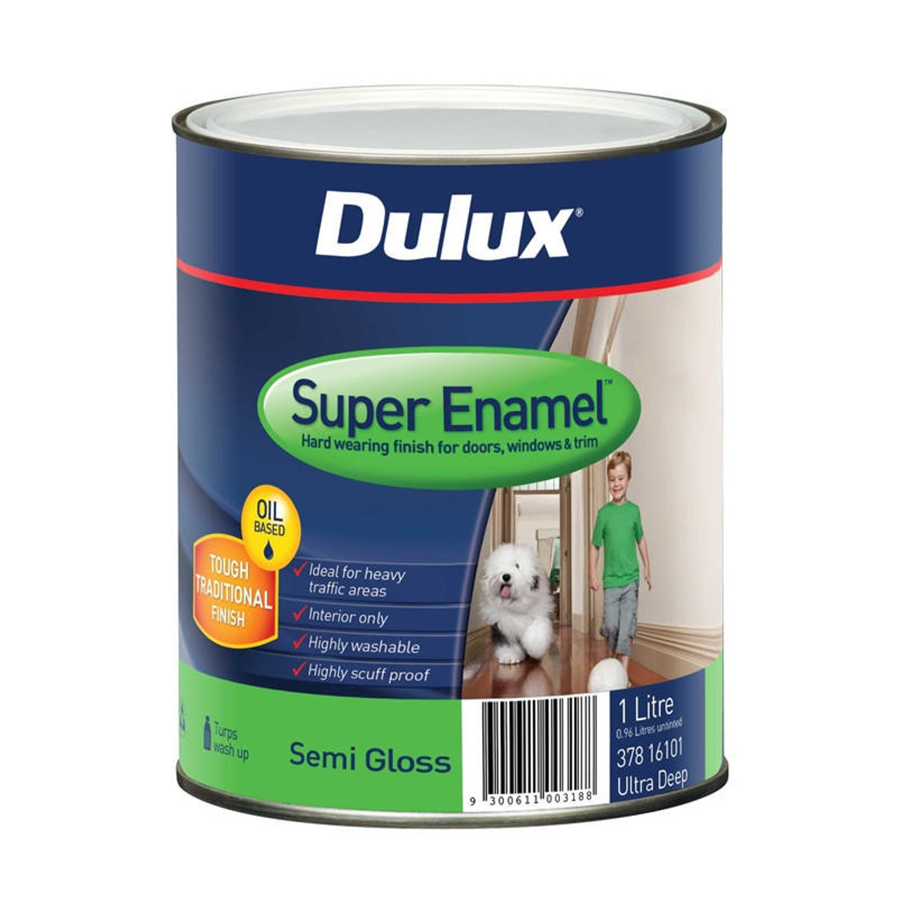 Dulux Super Enamel 1L Semi Gloss Ultra Deep Enamel Paint