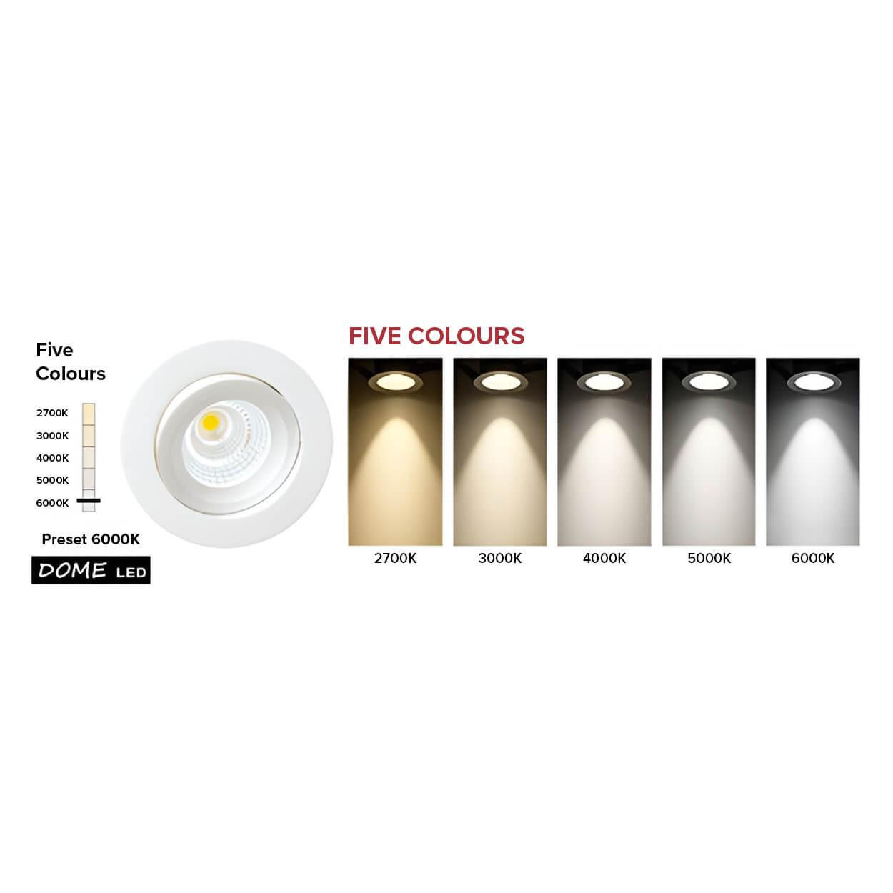 Phonix Holdings Phonix Dome Five Colours Dimmable Downlight White 