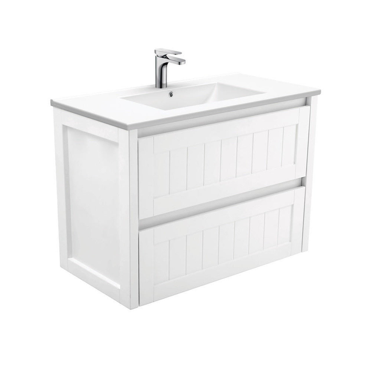 Fienza Hampton Wall Hung Vanity 900mm Dolce Ceramic Moulded Basin Top TCL90T