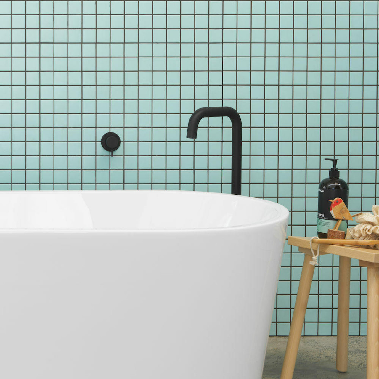 Clark Round Pin Wall/Bath Mixer Matte Black