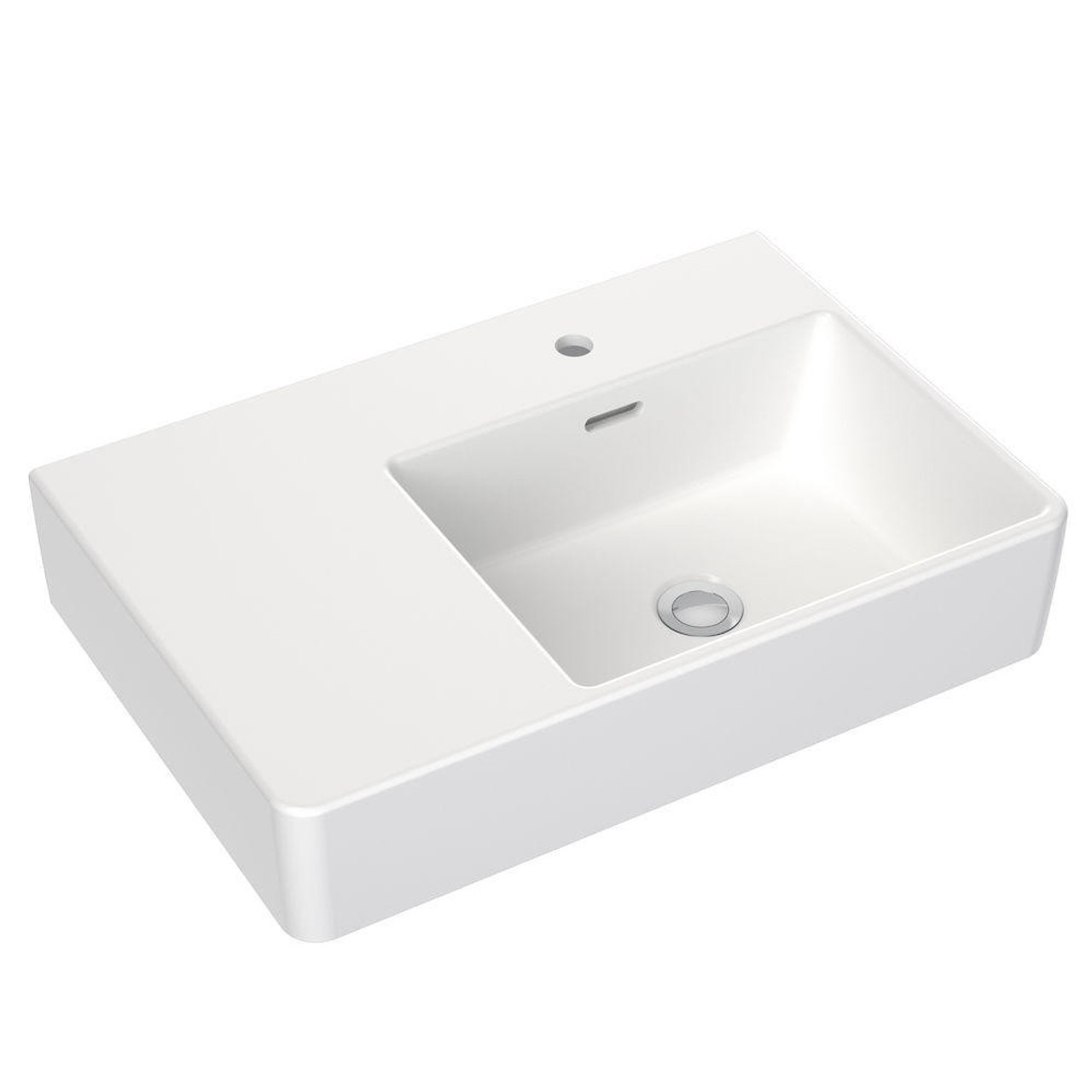 Clark Square Wall Basin Left Hand Shelf 600mm