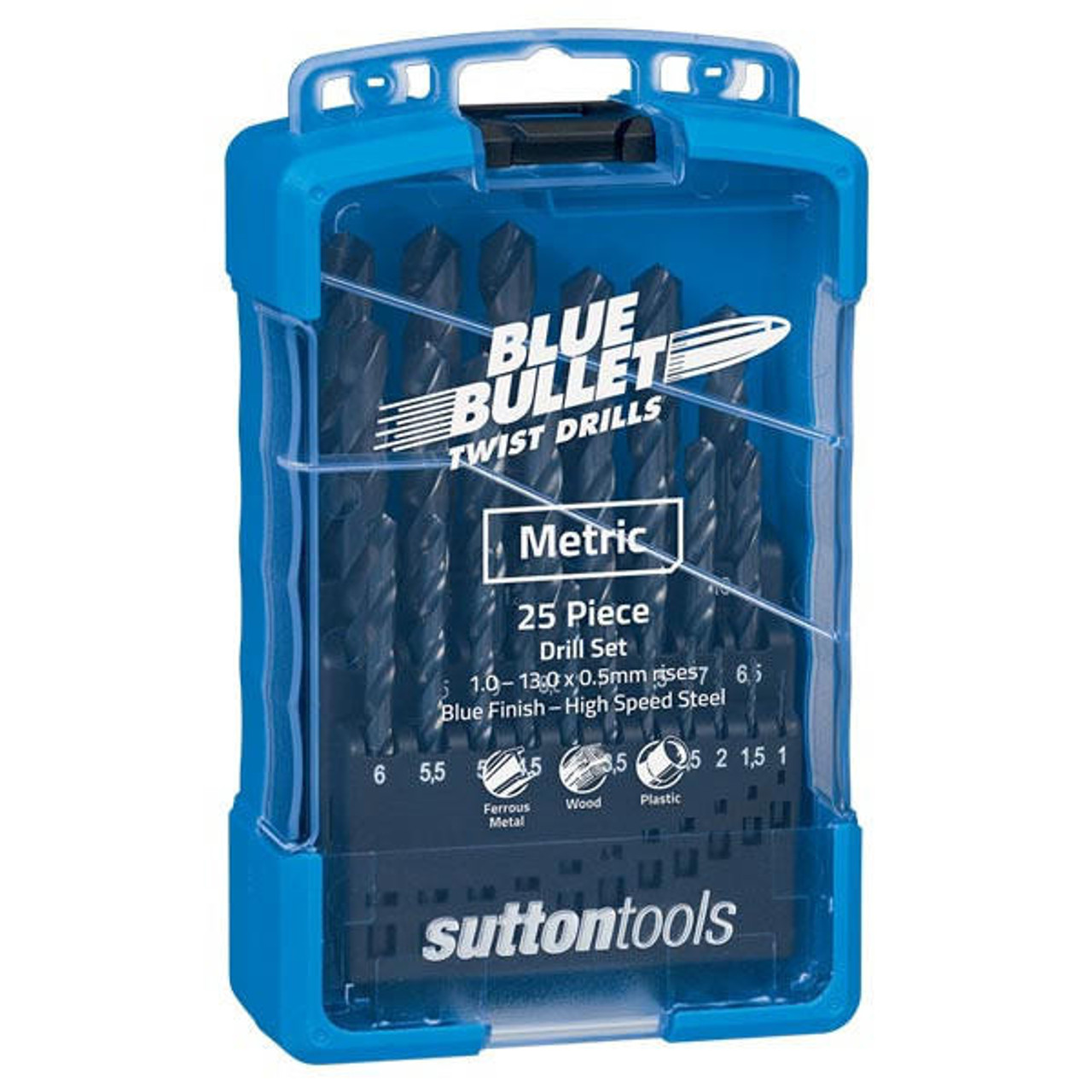 Sutton Tools Drill Jobber Set HSS Blu Met 25pc With Bonus Shaviv Deburring Tool D102SM3MGO