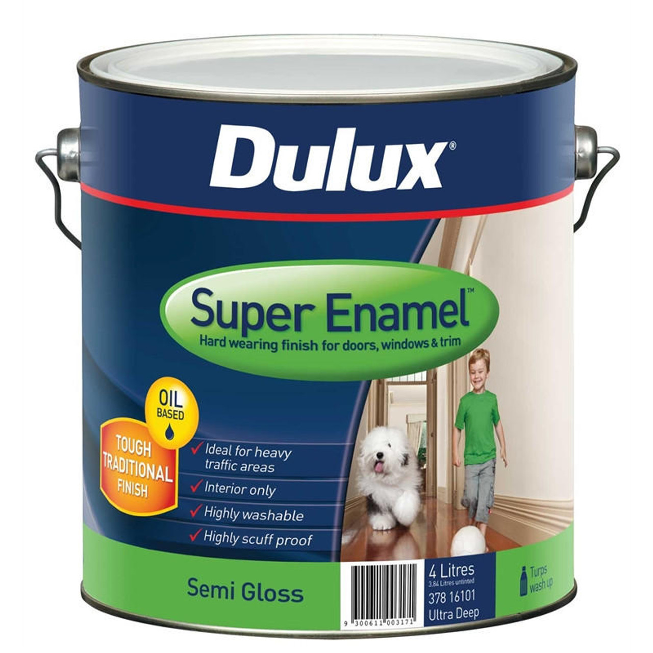 Dulux Super Enamel 4L Semi Gloss Ultra Deep Enamel Paint