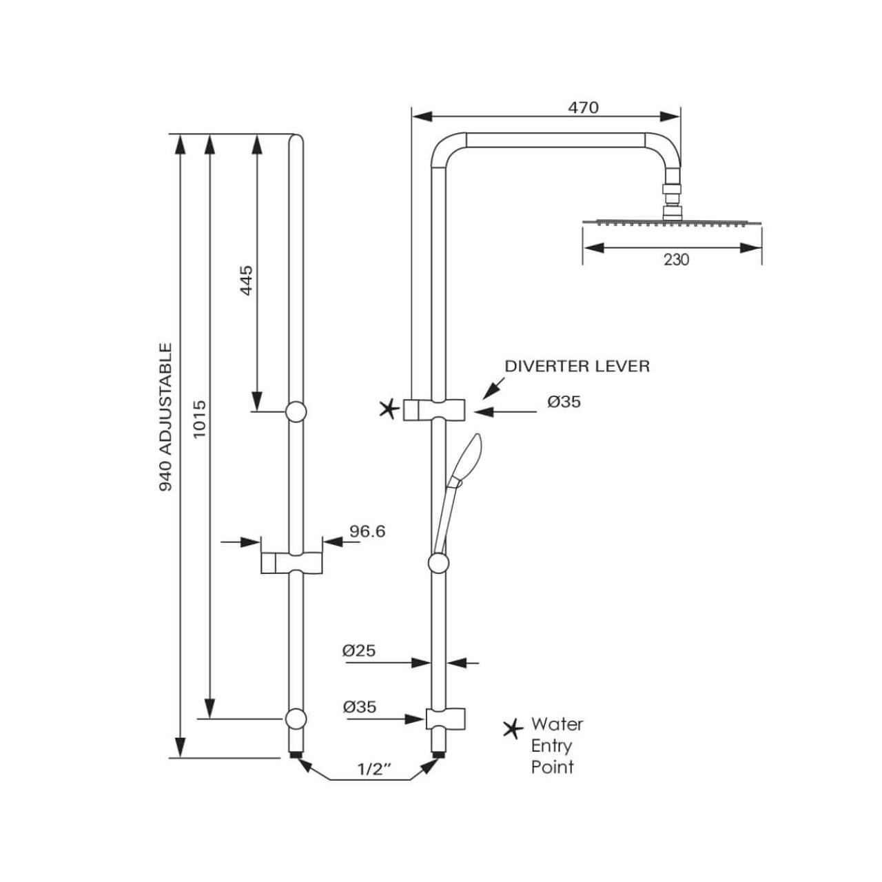  Argent Pallas Shower System 