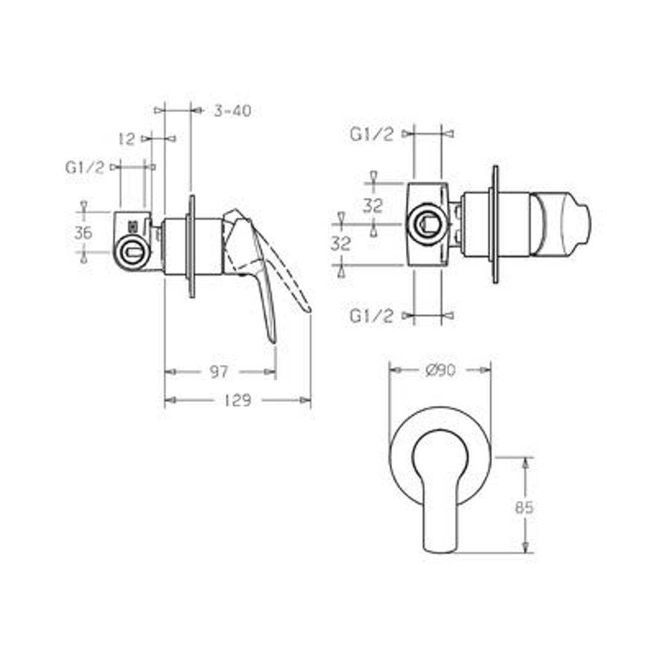 Hansa Polo Neu Shower Trim Kit 90mm Round Chrome 50629093