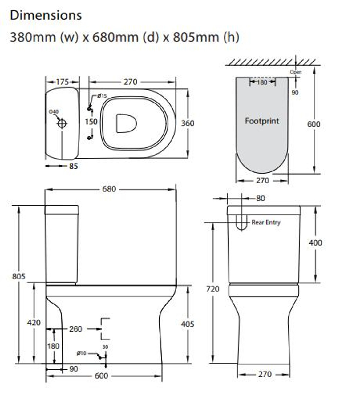 Paco Jaanson Uni Close Couple Toilet Suite Bottom Inlet HDA2003