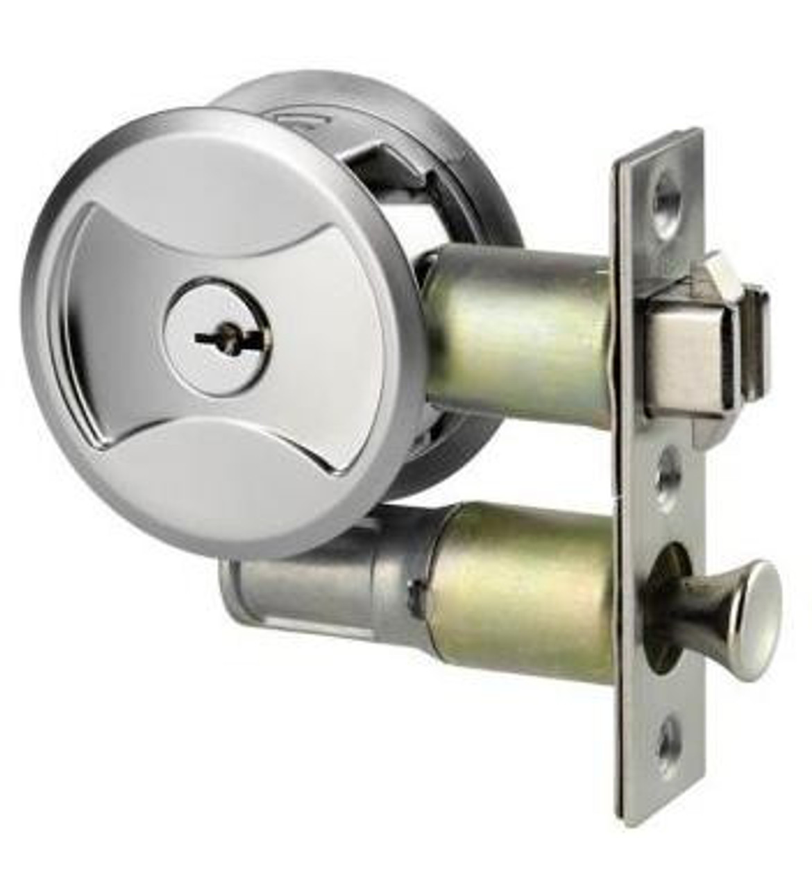 Lockwood 7444 Round Cavity Sliding Door Lock Entrance Set (Available in Various Finishes)