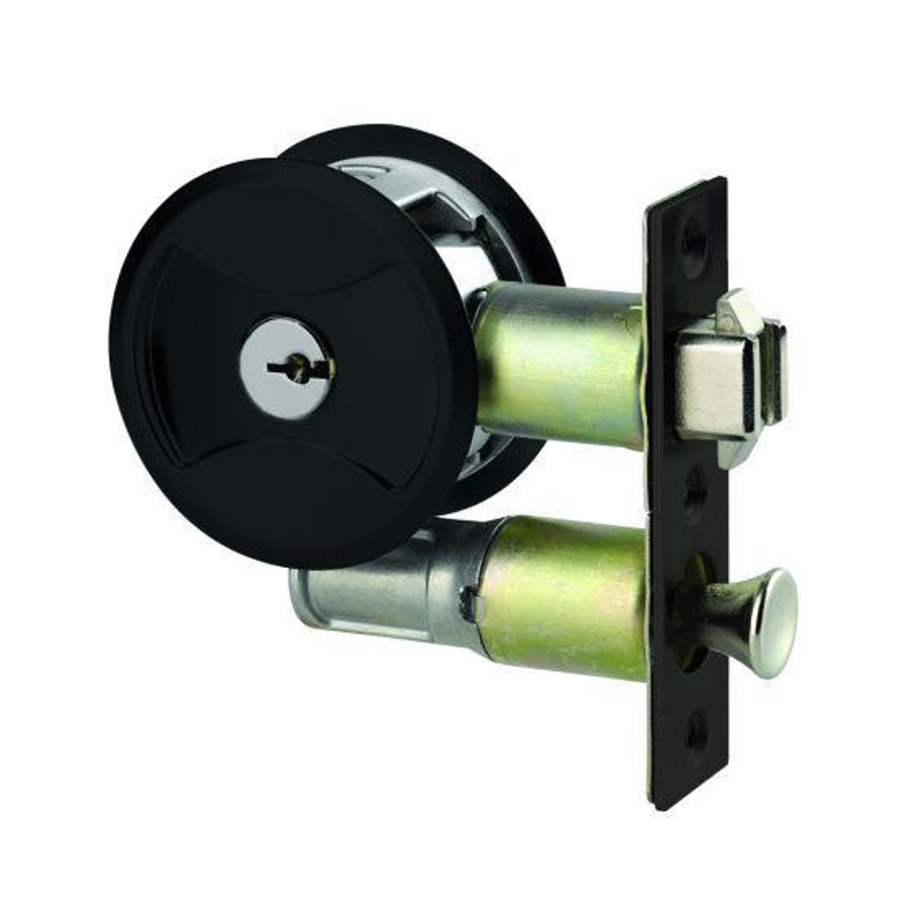 Lockwood 7444 Round Cavity Sliding Door Lock Entrance Set (Available in Various Finishes)