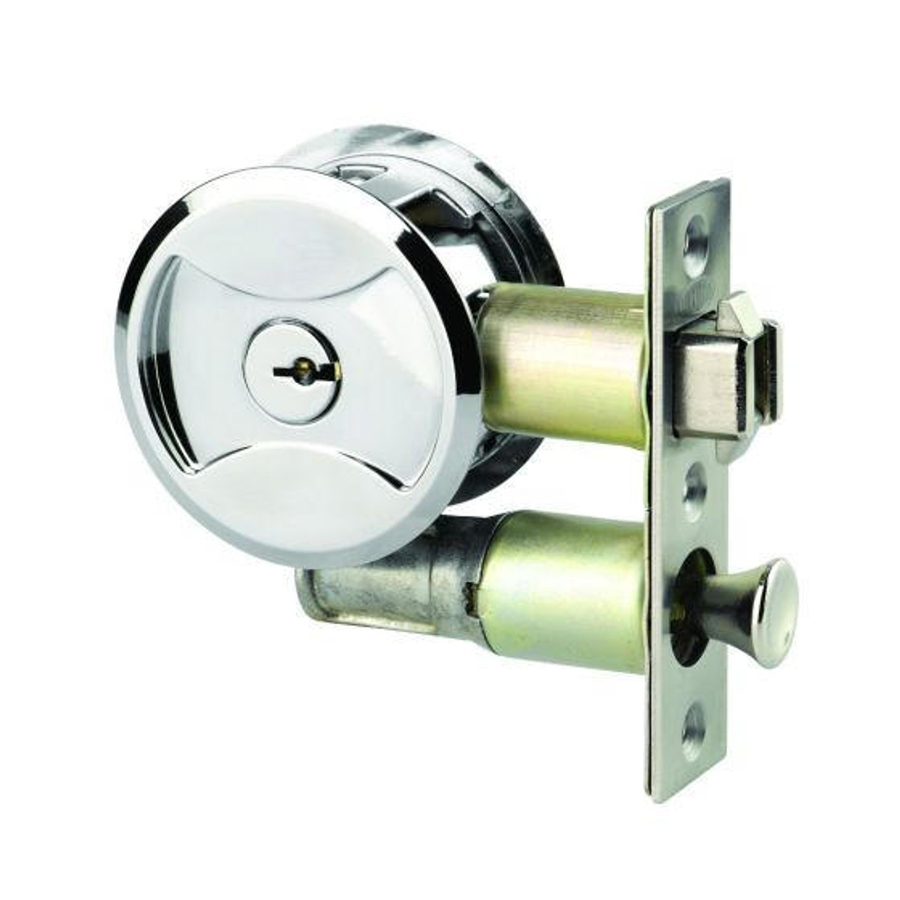 Lockwood 7444 Round Cavity Sliding Door Lock Entrance Set (Available in Various Finishes)