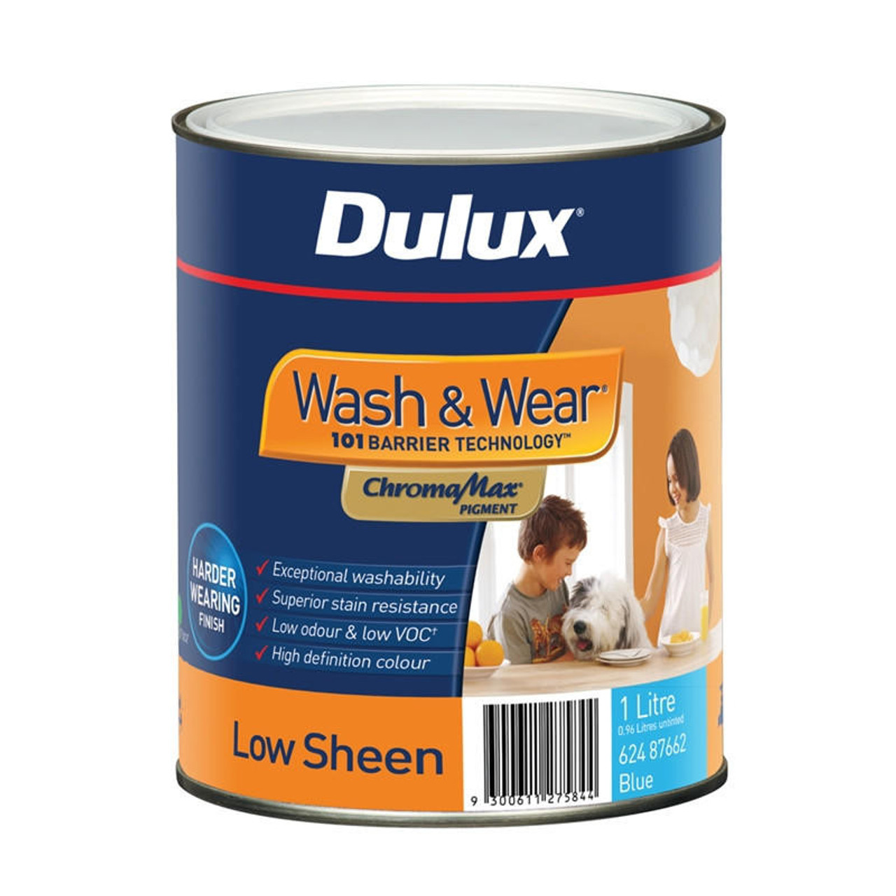 Dulux Wash and Wear 101 1L Low Sheen Blue Base Interior Paint